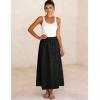 image:imageAiloqing Womens Summer Boho Maxi Skirts 2026 Casual Elastic Waist Floral Lace Eyelet Beach Vocation Skirt OutfitsBlack