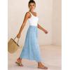 image:imageAiloqing Womens Summer Boho Maxi Skirts 2026 Casual Elastic Waist Floral Lace Eyelet Beach Vocation Skirt OutfitsBlue