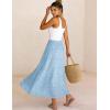 image:imageAiloqing Womens Summer Boho Maxi Skirts 2026 Casual Elastic Waist Floral Lace Eyelet Beach Vocation Skirt OutfitsBlue