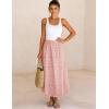 image:imageAiloqing Womens Summer Boho Maxi Skirts 2026 Casual Elastic Waist Floral Lace Eyelet Beach Vocation Skirt OutfitsPink