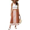 image:imageAiloqing 2026 Women Bohemian Floral Skirt Summer Casual Color Block Maxi Beach Vocation Skirts OutfitsKhaki