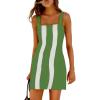 image:imageAiloqing 2026 Women Summer Mini Dress Color Block Casual Beach Overall Dresses Cover Ups Vocation ClothingGreen