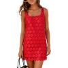 image:imageAiloqing Women Hollow Out Circle Embroidered Sundress Summer Casual Sleeveless Tank Dress for Vacation BeachRed