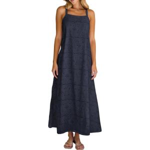 image:imageAiloqing 2026 Womens Summer Boho Sundress Casual Sleeveless Floral Lace Beach Vocation Maxi DressNavy