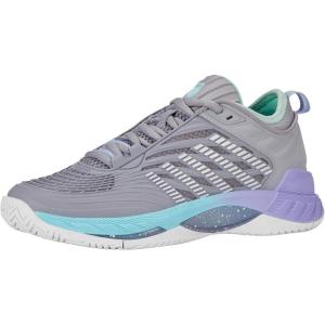 imageKSwiss Womens Hypercourt Supreme 2 Tennis ShoeLilac GrayNimbus CloudNeon Purple
