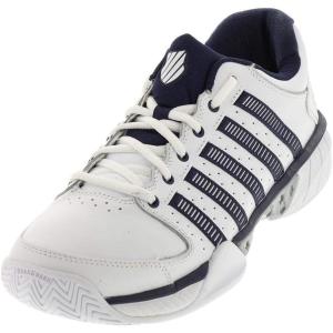 imageKSwiss Mens Hypercourt Express Leather Tennis ShoeWhiteNavySilver