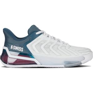 imageKSwiss Mens Ultrashot 4 HB Tennis Shoe  Herringbone Bottom for Clay CourtsWhiteStargazerNeon Blaze