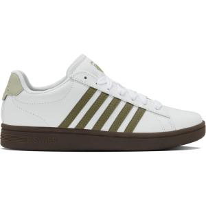 imageKSwiss Mens Court Tiebreak II SneakerWhiteBurnt OliveCola GumAlfalfa