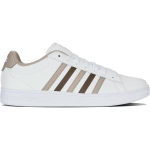 imageKSwiss Mens Court Tiebreak II SneakerWhiteTaupeTeakJurassic Gold