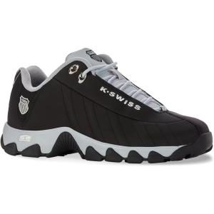 imageKSWISS Mens ST329 CMF Sneaker Wide Tennis Dad Walking Shoes Leather UpperBlackHighriseBlack