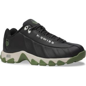 imageKSWISS Mens ST329 CMF Sneaker Wide Tennis Dad Walking Shoes Leather UpperDecember SkyBlackSpeckle