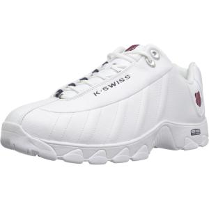 imageKSWISS Mens ST329 CMF Sneaker Wide Tennis Dad Walking Shoes Leather UpperWhiteNavyRed