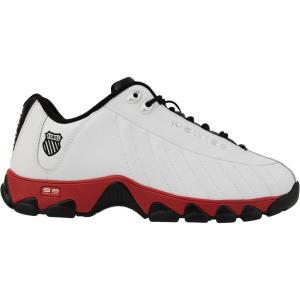 imageKSWISS Mens ST329 CMF Sneaker Wide Tennis Dad Walking Shoes Leather UpperWhiteRedBlack
