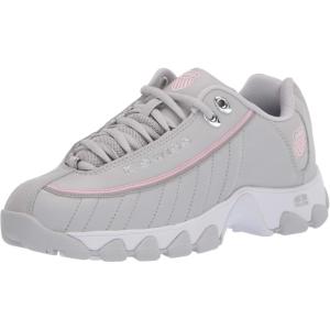 imageKSwiss Womens ST329 CMF Sneaker Wide Tennis Walking Leather ShoesMicrochipParfait PinkSilverTape