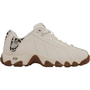 imageKSwiss Womens ST329 CMF Sneaker Wide Tennis Walking Leather ShoesSnow WhiteLeopardGum