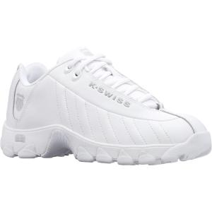 imageKSwiss Womens ST329 CMF Sneaker Wide Tennis Walking Leather ShoesWhiteIridescentGel