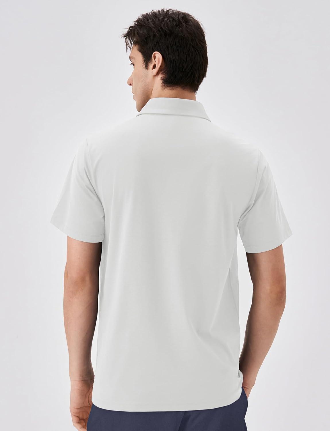 imageKSwiss Mens Heritage Suit Collar Polo Golf Polo Shirts for Men Casual Short Sleeve Dress Shirt for Work BusinessWhite