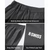 imageKSwiss Mens Athletic Shorts with Zipper Pockets  Lightweight Gym Shorts with Drawstring for Running Workout Lounge CasualGrey