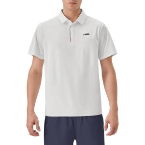 imageKSwiss Mens Heritage Suit Collar Polo Golf Polo Shirts for Men Casual Short Sleeve Dress Shirt for Work BusinessWhite