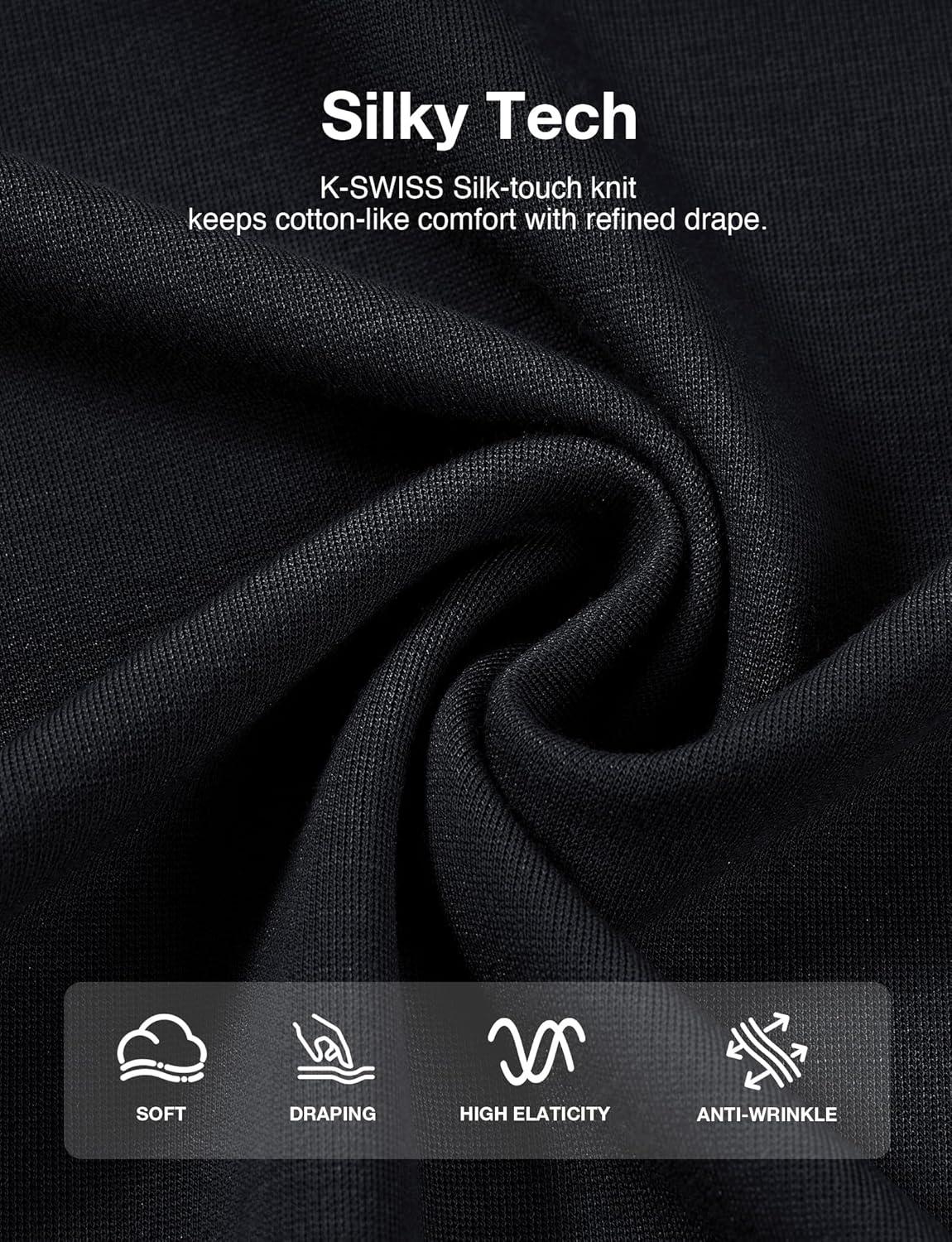 imageKSwiss Heritage Womens Oversized TShirt Silky Soft Crewneck TShirts with EcoEmbossed Graphic for Casual LoungeBlack