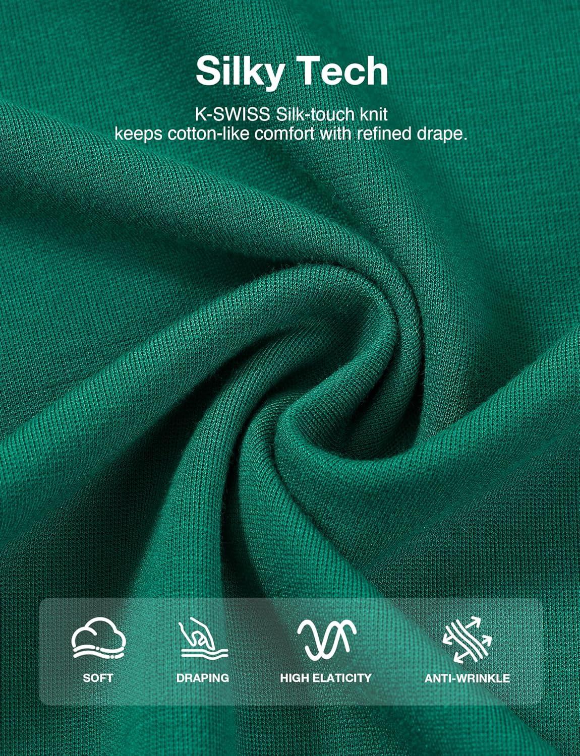 imageKSwiss Heritage Womens Oversized TShirt Silky Soft Crewneck TShirts with EcoEmbossed Graphic for Casual LoungeGreen