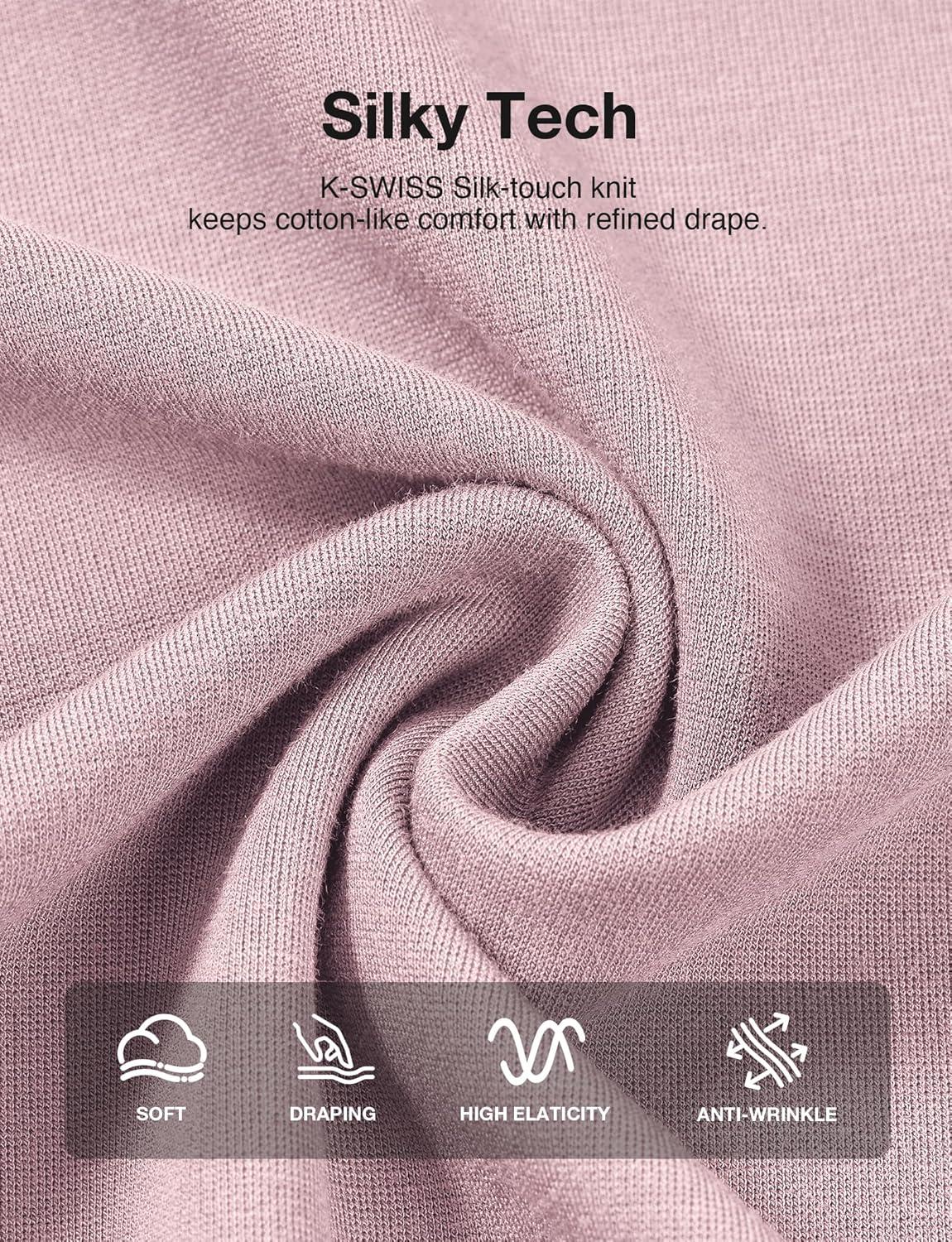 imageKSwiss Heritage Womens Oversized TShirt Silky Soft Crewneck TShirts with EcoEmbossed Graphic for Casual LoungePink