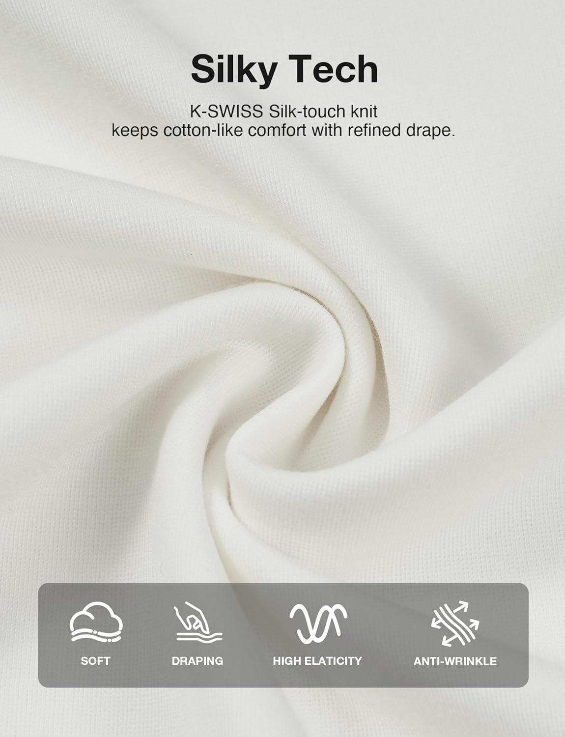 imageKSwiss Heritage Womens Oversized TShirt Silky Soft Crewneck TShirts with EcoEmbossed Graphic for Casual LoungeWhite