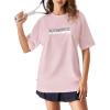 imageKSwiss Heritage Womens Oversized TShirt Silky Soft Crewneck TShirts with EcoEmbossed Graphic for Casual LoungePink