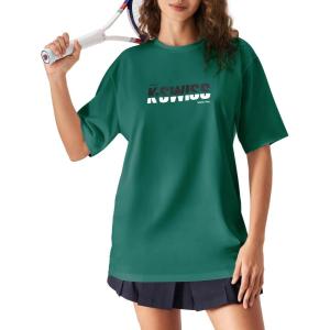 imageKSwiss Heritage Womens Oversized TShirt Silky Soft Crewneck TShirts with EcoEmbossed Graphic for Casual LoungeGreen