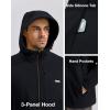 imageKSwiss Mens Lightweight Softshell Jacket  Oversized Hooded Zip Up Coat with Front Zipper Pocket for Casual Outdoor WinterBlackBlack