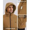 imageKSwiss Mens Lightweight Softshell Jacket  Oversized Hooded Zip Up Coat with Front Zipper Pocket for Casual Outdoor WinterGreenBrown