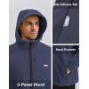imageKSwiss Mens Lightweight Softshell Jacket  Oversized Hooded Zip Up Coat with Front Zipper Pocket for Casual Outdoor WinterGreyPurpleBlue