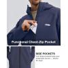 imageKSwiss Mens Lightweight Softshell Jacket  Oversized Hooded Zip Up Coat with Front Zipper Pocket for Casual Outdoor WinterGreyPurpleBlue