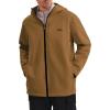 imageKSwiss Mens Lightweight Softshell Jacket  Oversized Hooded Zip Up Coat with Front Zipper Pocket for Casual Outdoor WinterGreenBrown