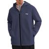 imageKSwiss Mens Lightweight Softshell Jacket  Oversized Hooded Zip Up Coat with Front Zipper Pocket for Casual Outdoor WinterGreyPurpleBlue