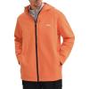 imageKSwiss Mens Lightweight Softshell Jacket  Oversized Hooded Zip Up Coat with Front Zipper Pocket for Casual Outdoor WinterOrange