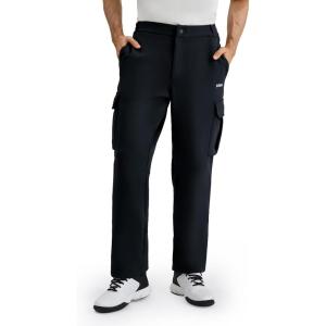 imageKSwiss Mens Cargo Pants  Regular Fit Tapered Pants Sweatpants with Pockets for Casual OutdoorBlackBlack