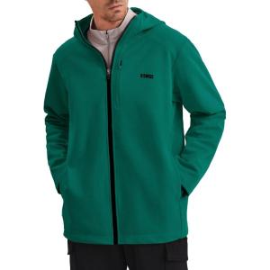 imageKSwiss Mens Lightweight Softshell Jacket  Oversized Hooded Zip Up Coat with Front Zipper Pocket for Casual Outdoor WinterForest Green