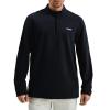 imageKSwiss Mens Quarter Zip Pullover  Mock Neck Sweatshirt Golf Casual Long Sleeve Polo ShirtBlackBlack