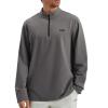 imageKSwiss Mens Quarter Zip Pullover  Mock Neck Sweatshirt Golf Casual Long Sleeve Polo ShirtBlackGrey