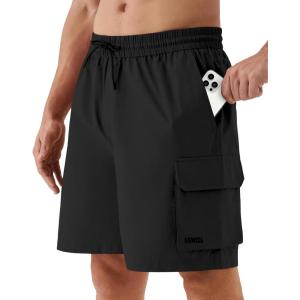 image:imageKSwiss Mens Casual Cargo Shorts  Lightweight Stretch Summer Shorts for Men with 4 Pockets 9Black