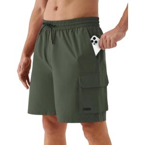 image:imageKSwiss Mens Casual Cargo Shorts  Lightweight Stretch Summer Shorts for Men with 4 Pockets 9Green