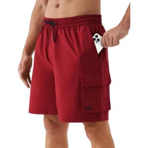 image:imageKSwiss Mens Casual Cargo Shorts  Lightweight Stretch Summer Shorts for Men with 4 Pockets 9Red