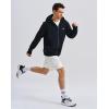 image:imageKSwiss Mens Full Zip Hoodie  Drawstring Hoodies Pullover Sweatshirts Casual Loose FitBlack
