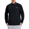 image:imageKSwiss Mens Long Sleeve Polo Shirts  Golf Tennis Dry Fit Performance Moisture Wicking Casual CollaredBlack