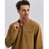 image:imageKSwiss Mens Quarter Zip Pullover  Mock Neck Sweatshirt Golf Casual Long Sleeve ShirtGreenBrown