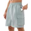 image:imageKSwiss Mens Casual Cargo Shorts  Lightweight Stretch Summer Shorts for Men with 4 Pockets 9GreyMint Green