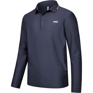 image:imageKSwiss Mens Long Sleeve Polo Shirts  Golf Tennis Dry Fit Performance Moisture Wicking Casual CollaredGrey Blue