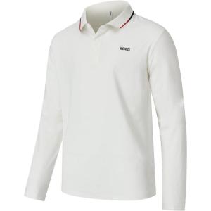 image:imageKSwiss Mens Long Sleeve Polo Shirts  Golf Tennis Dry Fit Performance Moisture Wicking Casual CollaredWhite