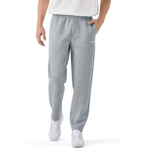 image:imageKSwiss Mens Sweatpants with Pockets  Casual Pants with Drawstring Open Bottom Lightweight amp Breathable Lounge PantsLight Grey